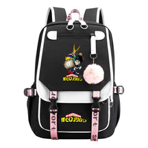 My Heroes Academy Usb Youth Student Backpack With Casual Woven Strap Flip Back Backpack