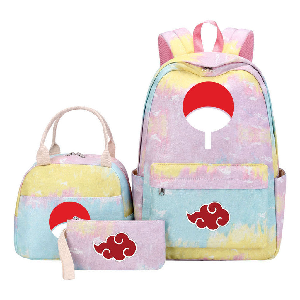 Naruto Teenage Student Girls School Bag Lunch Bag Three Piece Set Backpack Set