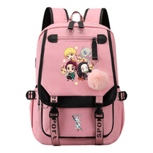 Cartoon Fashion Usb Student Backpack With Casual Woven Strap Flip Back Backpack