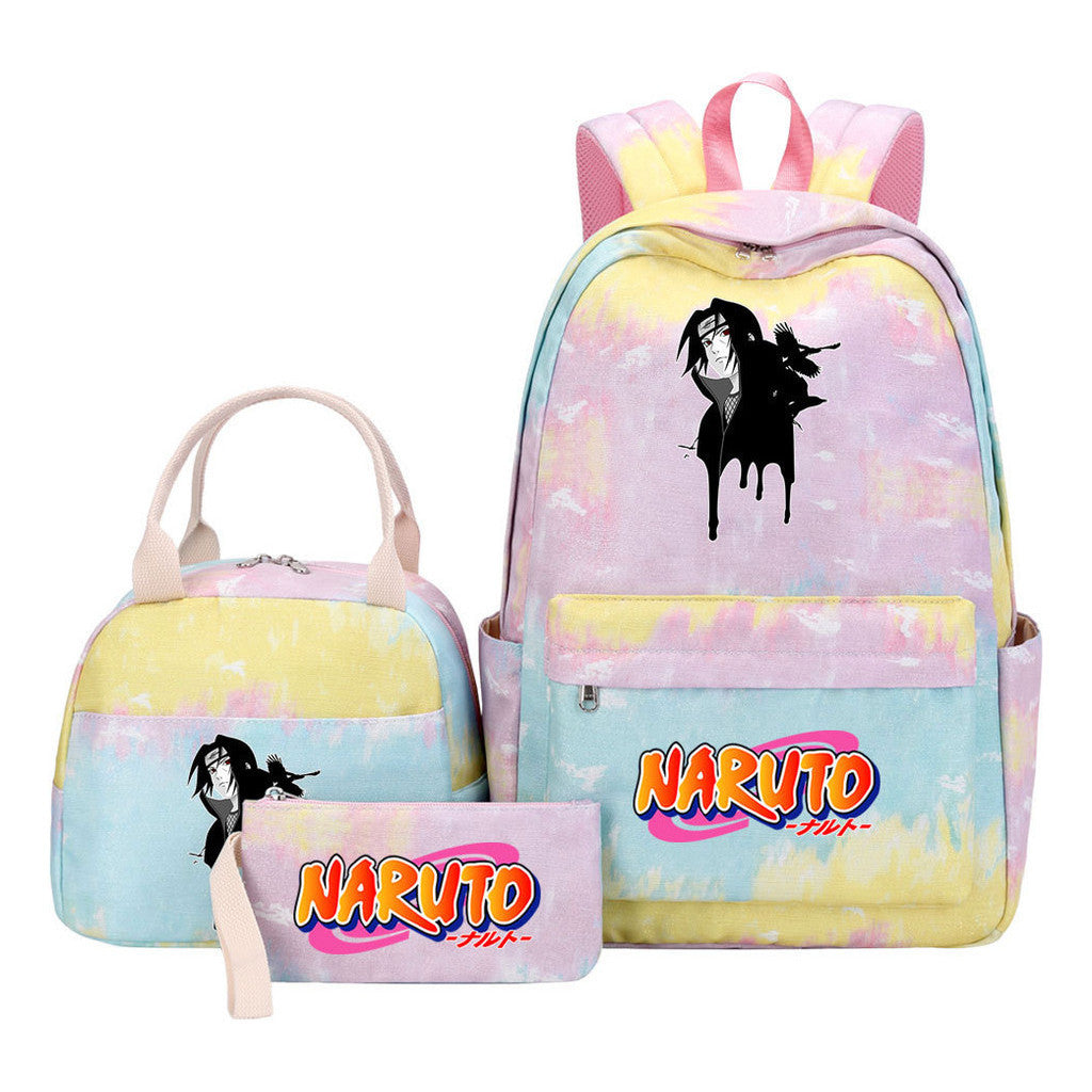 Naruto Student Girl Backpack Lunch Bag Three Piece Set Backpack Set