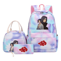 Naruto Teenage Student Girls School Bag Lunch Bag Three Piece Set Backpack Set