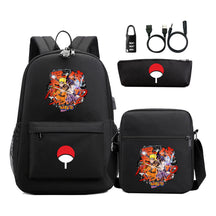Naruto Usb Password Lock Year Student School Bag Three Piece Set Backpack Set