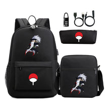 Naruto Usb Password Lock Student Backpack Three Piece Set Backpack Set
