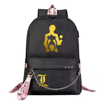 Golden Death Note Usb Youth Student Backpack For Boys And Girls Leisure Travel Backpack