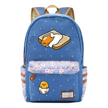 Cartoon Lazy Egg Printed Youth Student School Bag Fragmented Flower Boys And Girls Backpack