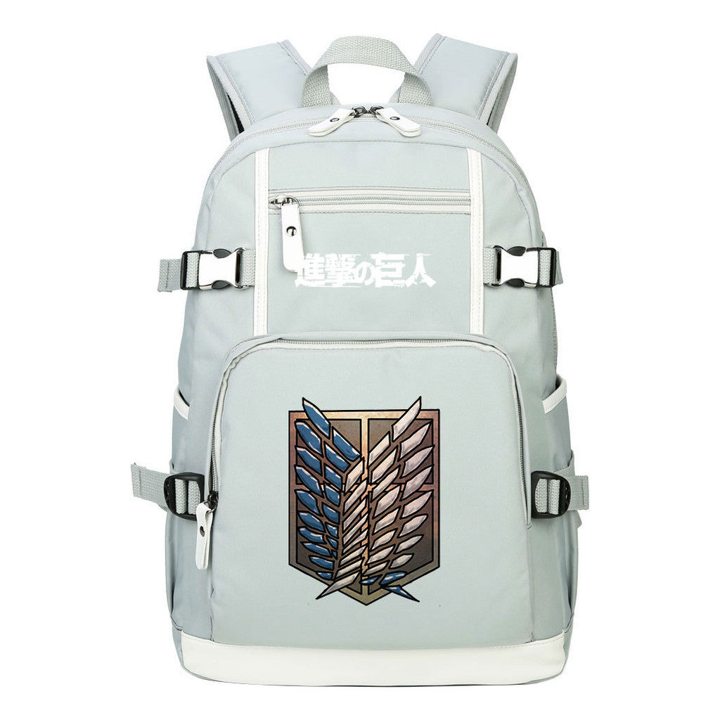 Giant Wings Of Cartoon And Anime Attack Youth Student Backpack, Leisure Travel Backpack