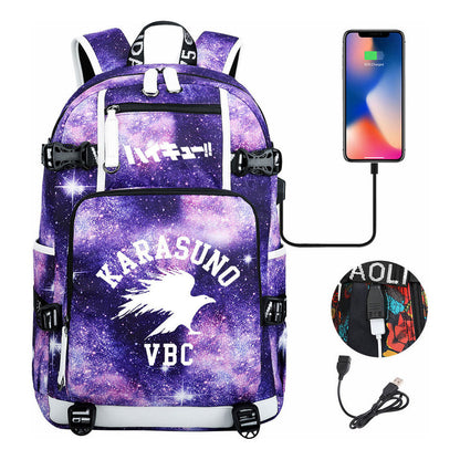 Volleyball Youth Usb Large Capacity Youth Student School Bag Men's And Women's Leisure Travel Backpack