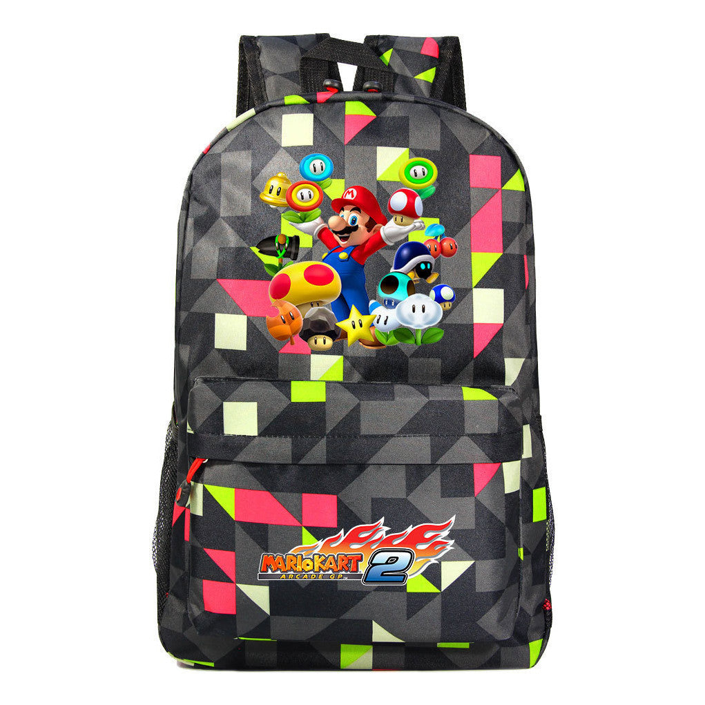 Super Mario Starry Sky Youth Student Backpack For Men And Women's Leisure Travel Backpack