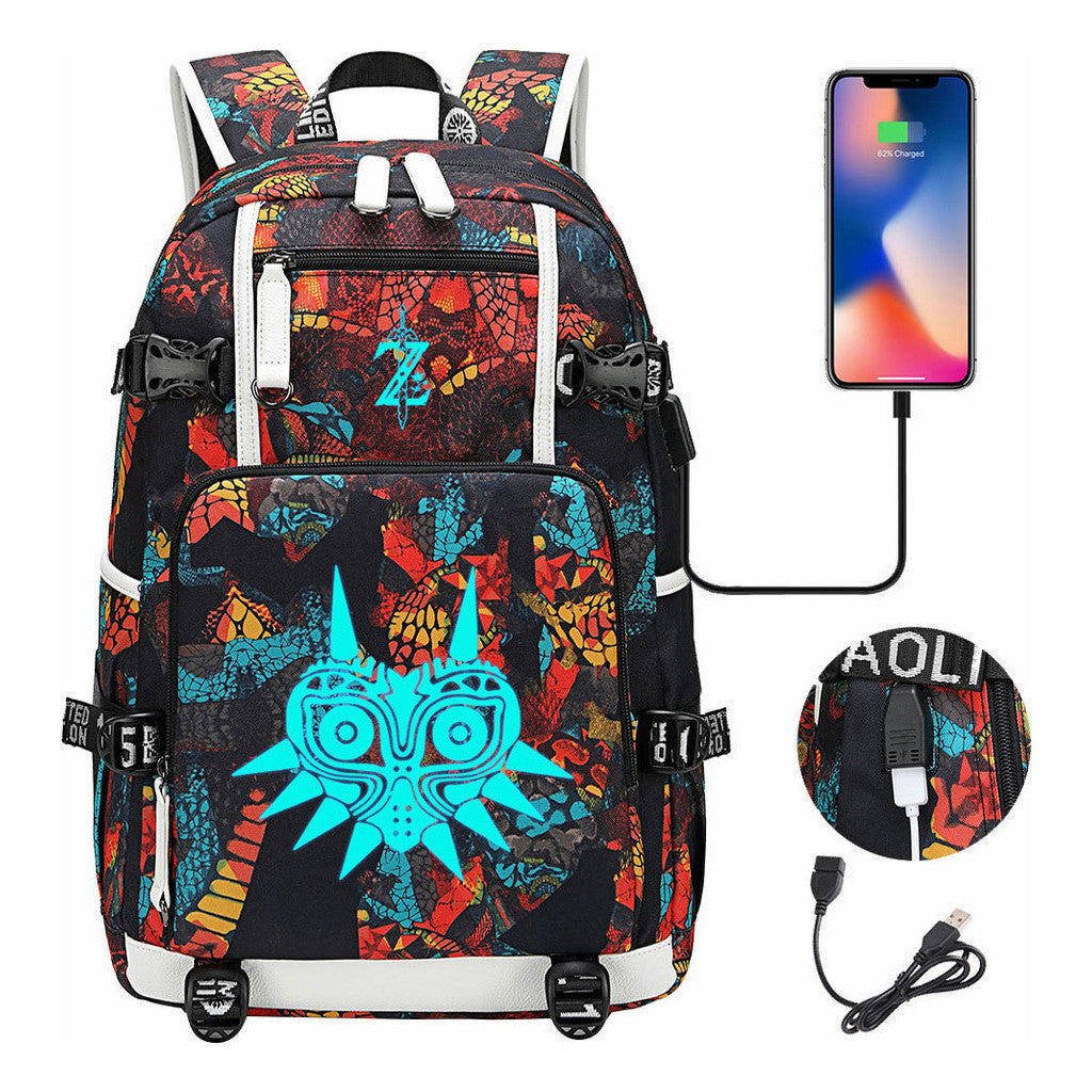 Legend Of Zelda Usb Youth Student Backpack For Men And Women's Leisure Travel Backpack