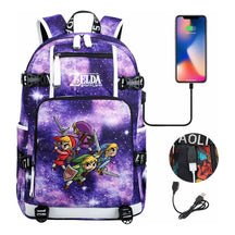 Legend Of Zelda Usb Youth Student Backpack For Leisure Travel Backpack