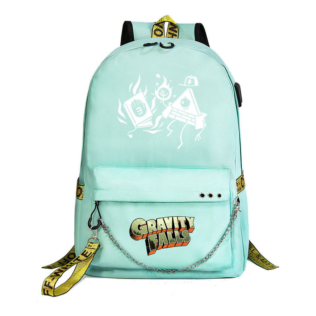Cartoon Strange Town Youth Student School Bag Men's And Women's Leisure Travel Backpack