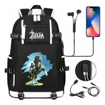 Legend Of Zelda Usb Earphones, Youth Backpacks, Men's And Women's Leisure Travel Backpacks