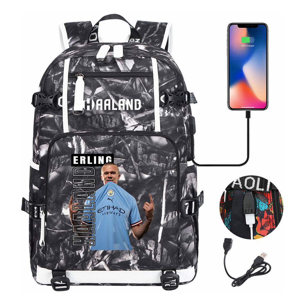 Basketball Star Harland Printed Youth Student Backpack With Large Capacity Leisure Travel Backpack