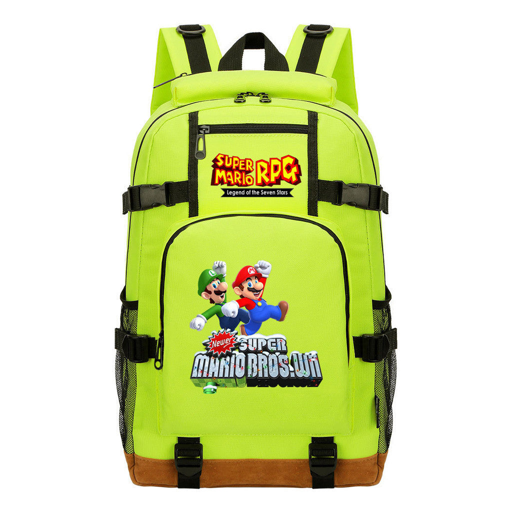 Super Mario Printed Teenage Student Backpack For Men And Women's Leisure Travel Backpack