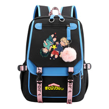 My Heroes Academy Usb Student Backpack, Casual Woven Strap Flip Back Backpack