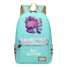 Anime Cartoon Cheshire Cat Print Student Backpack, Floral Casual Backpack
