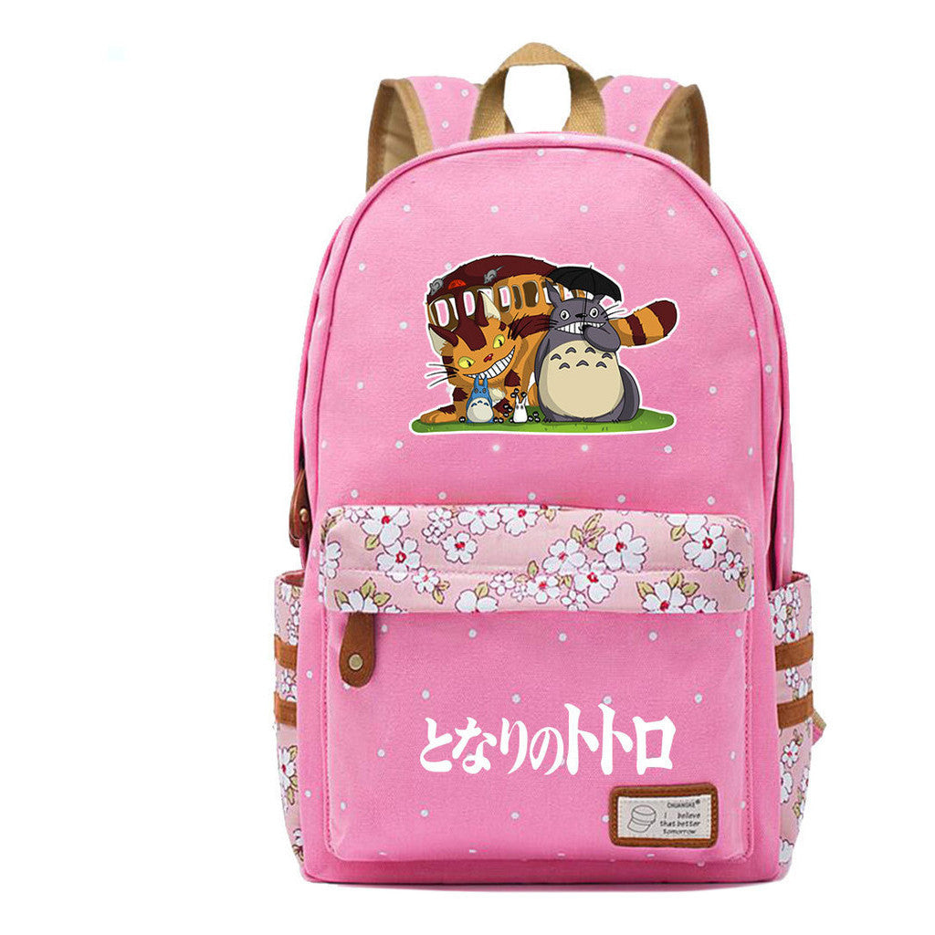 Printed Youth Student School Bag Fragmented Flower Leisure Backpack