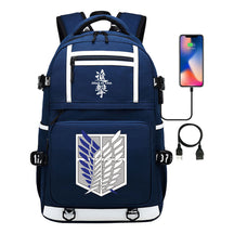 The Giant Soldier Captain Of The Manga Attack Printed Usb Youth Student Backpack Men's And Women's Backpack Leisure Travel Backpack