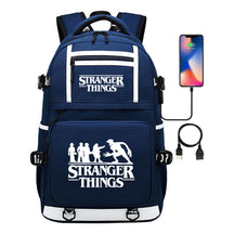 Strange Story Printed Usb Youth Student Backpack For Men And Women's Leisure Travel Backpack
