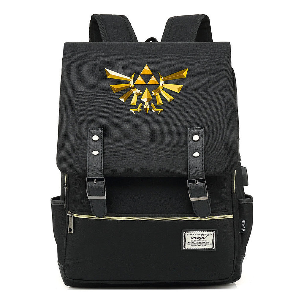 Game Zelda Kingdom Tears Print Youth Student Backpack Usb Casual Backpack