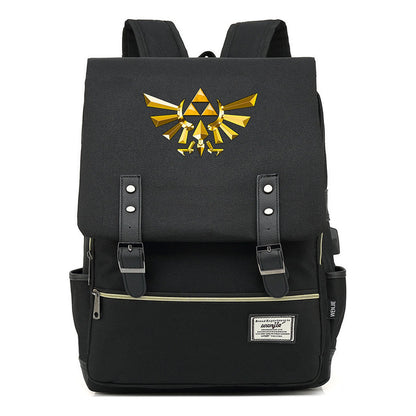 Game Zelda Kingdom Tears Print Youth Student Backpack Usb Casual Backpack