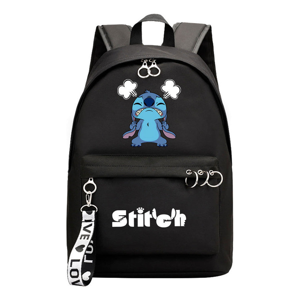 Anime Star Baby Stitch Youth Student School Bag Men's And Women's Backpack Lightweight Casual Backpack