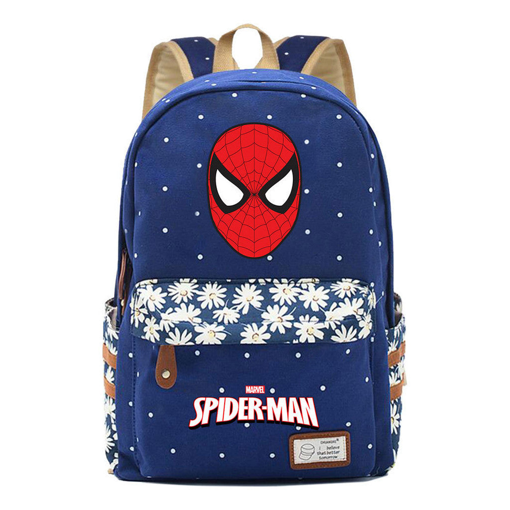 Superhero Printed Student Backpack Men And Women's Leisure Travel Backpack