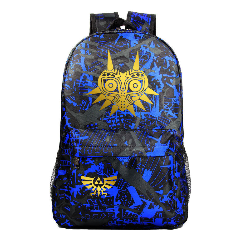 Golden Printed Student Backpack Casual Backpack