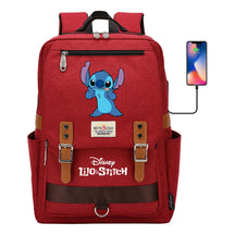 Anime Star Baby Stitch Printed Youth Student School Bag Casual Magnetic Buckle Backpack