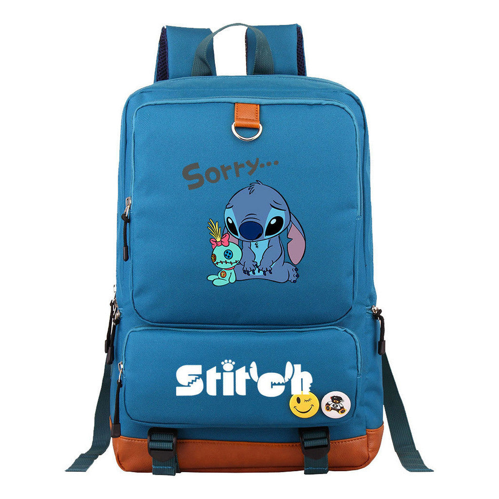Anime Star Baby Stitch Printed Youth Student School Bag Travel Bag Backpack Travel Backpack