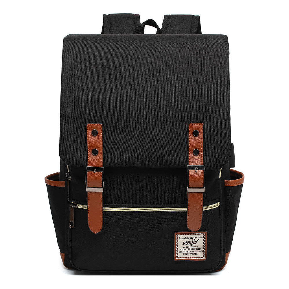 Usb Youth Student Backpack For Men And Women With Casual Belt Buckle Printed Backpack