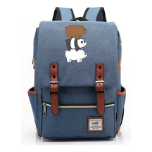 Cartoon Cute Three Bears Printed Youth School Bag For Men And Women Leisure Belt Buckle Classic Backpack