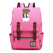 Cartoon Cute Three Bears Printed Youth School Bag For Men And Women Leisure Belt Buckle Classic Backpack
