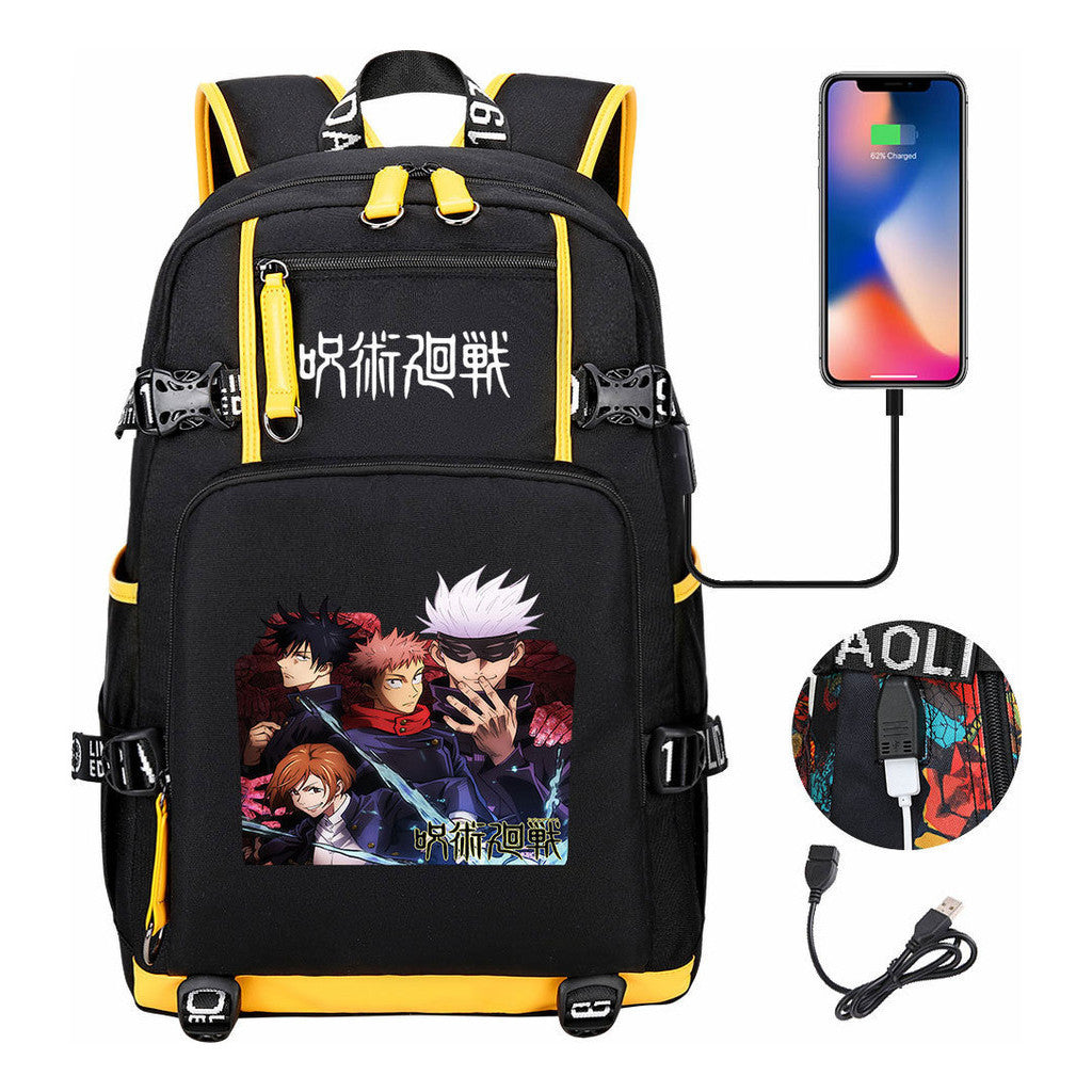 Printed Usb Youth Student Backpack For Men And Women's Leisure Large Capacity Travel Backpack