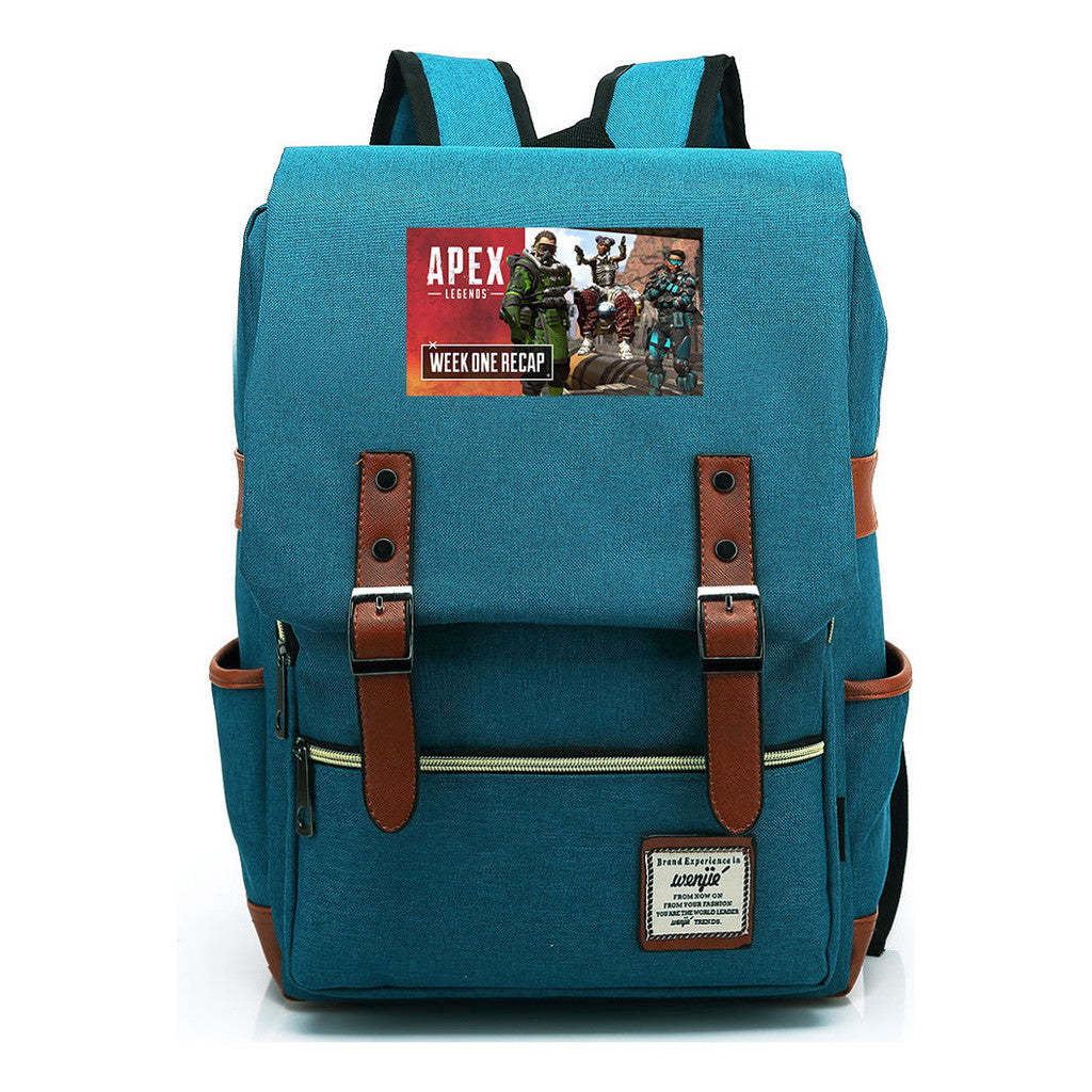 Printed Teenage Student Backpack For Men And Women With Casual Belt Buckle Classic Backpack