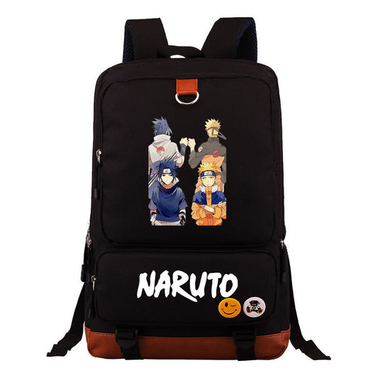 Cartoon Naruto Uchibo Youth Student School Bag Large Capacity Travel Bag Men's And Women's Backpack