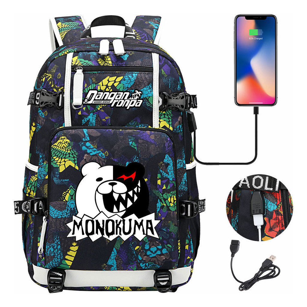 Bullet Theory Breaks Usb Large Capacity Youth Student Backpack Men's And Women's Leisure Travel Backpack