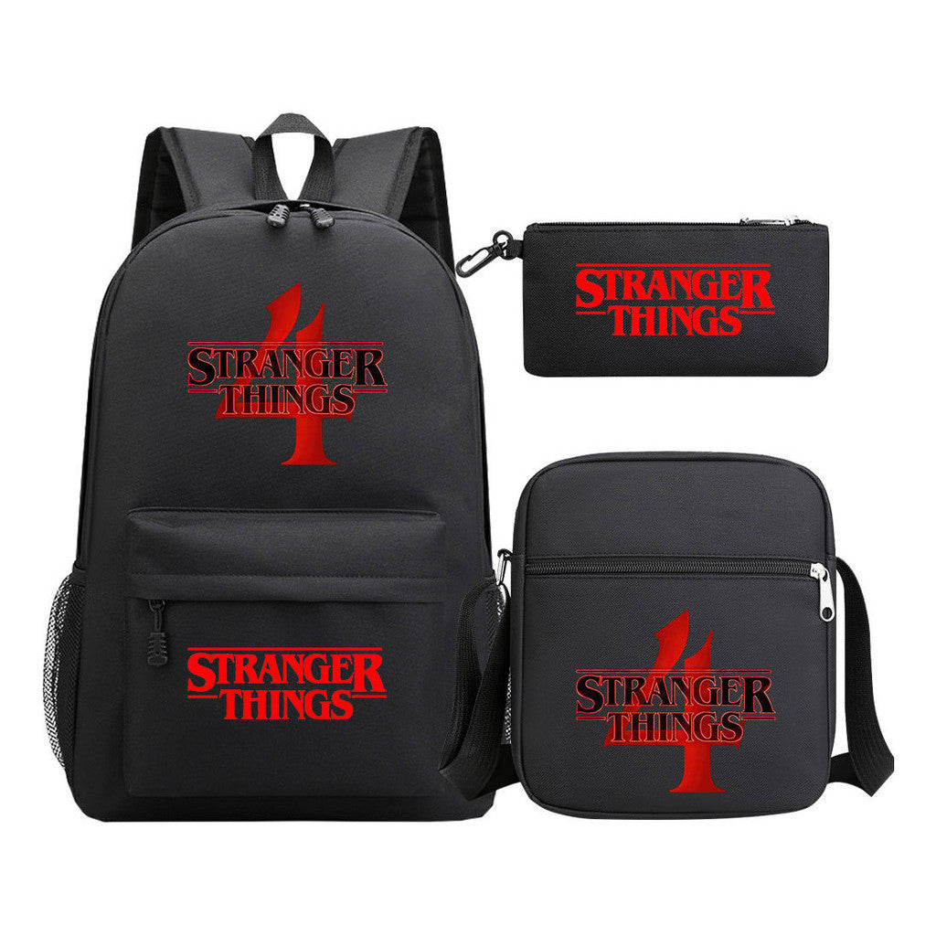 Strange Story Starry Sky Printed Youth Student Backpack 3-piece Set For Men And Women, Backpack Set