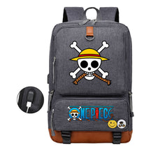 Cartoon One Piece Print Usb Youth Student Backpack For Leisure Travel Backpack