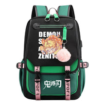 Cartoon Fashion Usb Youth School Bag For Boys And Girls Casual Ribbon Flip Backpack
