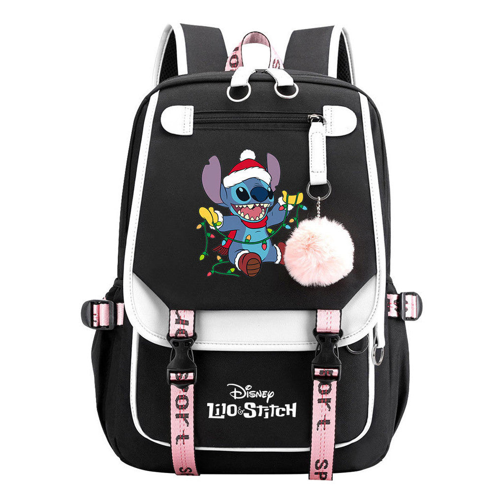 Interstellar Baby Stitch Usb Backpack With Casual Woven Strap Flip Back Backpack