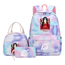 Naruto Teenage Student Girls School Bag Lunch Bag Three Piece Set Backpack Set