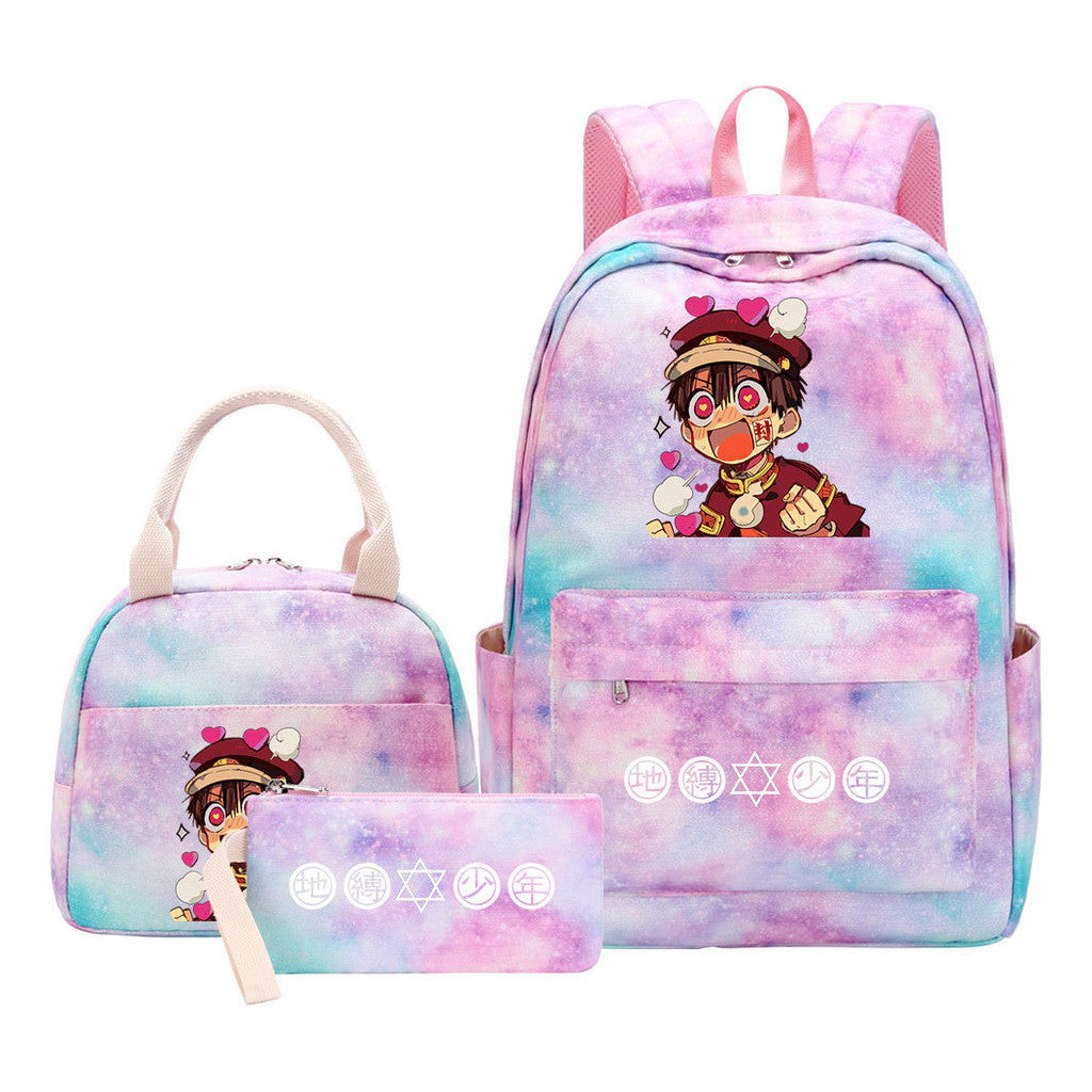 Teenage Student Girl Backpack Lunch Bag Three Piece Set Backpack Set