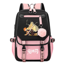 Cartoon Fashion Usb Youth School Bag For Boys And Girls Casual Ribbon Flip Backpack