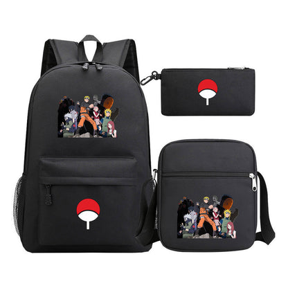 Naruto Starry Sky Youth School Bag Three Piece Set For Boys And Girls Backpack Set