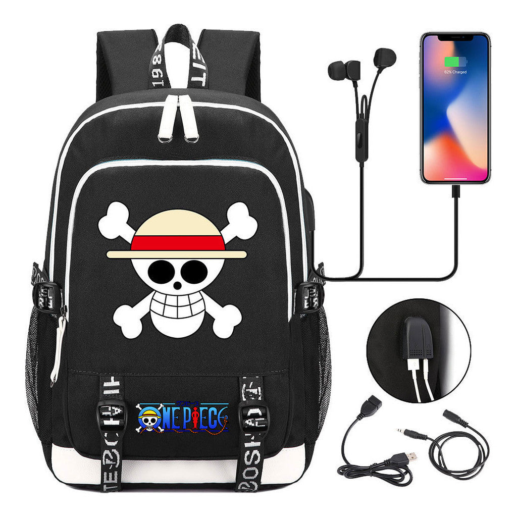 Pirate King Lufei Youth Student School Bag Usb Men's And Women's Leisure Backpack