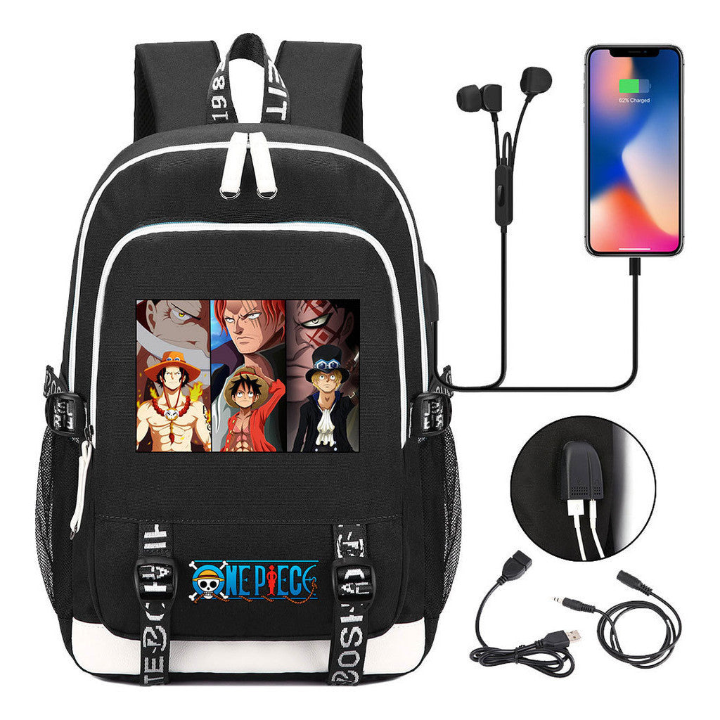 Anime Pirate Wang Lufei Youth Student School Bag Usb Men's And Women's Leisure Backpack