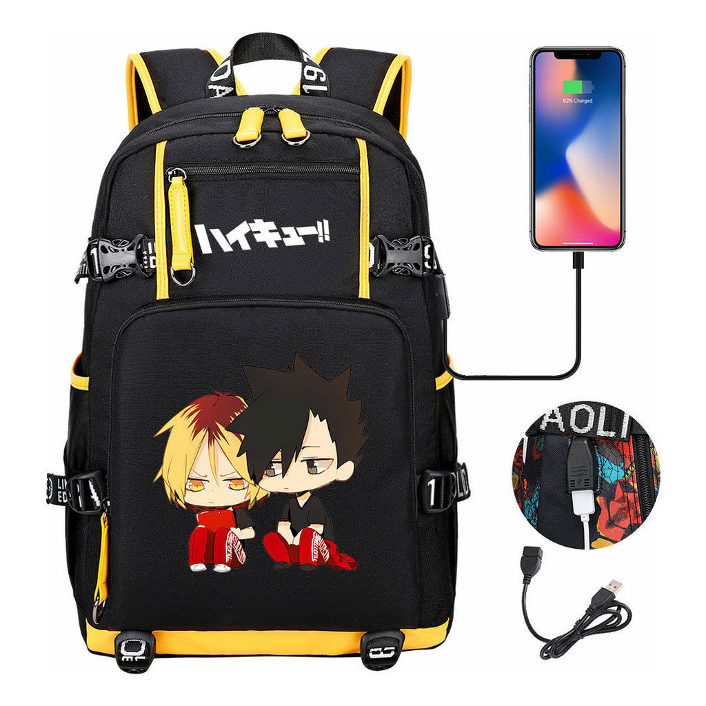 Volleyball Youth Usb Large Capacity Youth Student School Bag Men's And Women's Leisure Travel Backpack