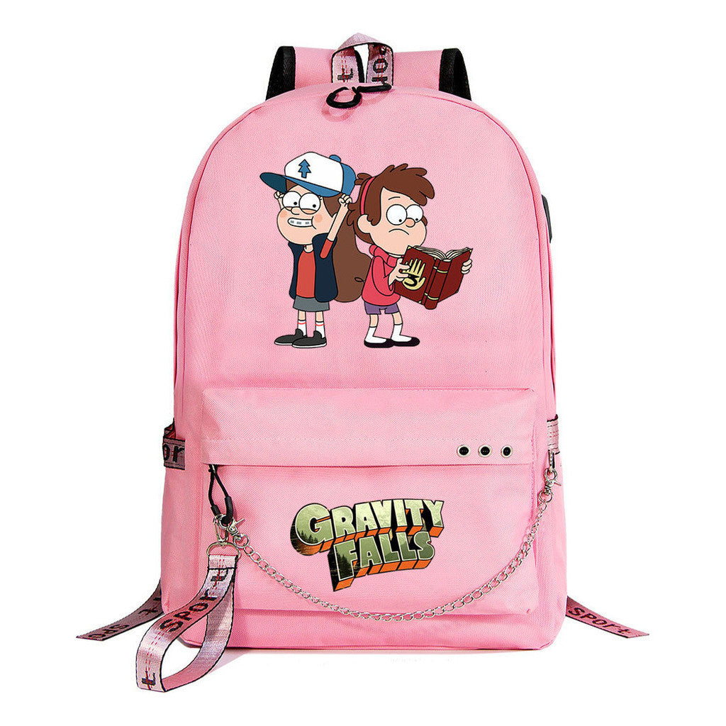 Cartoon Strange Town Youth Student School Bag Men's And Women's Leisure Travel Backpack