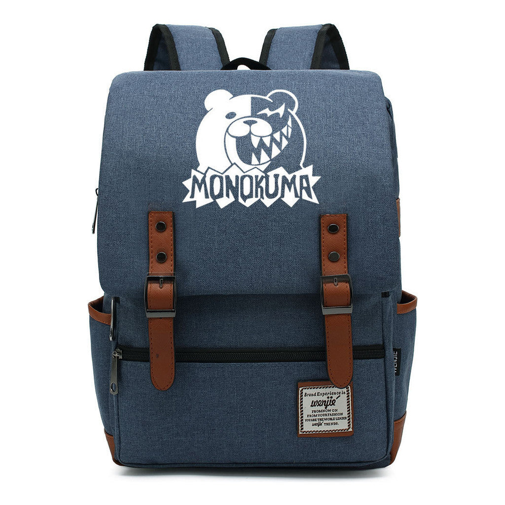 Printed Teenage Student Backpack For Men And Women With Casual Belt Buckle Classic Backpack